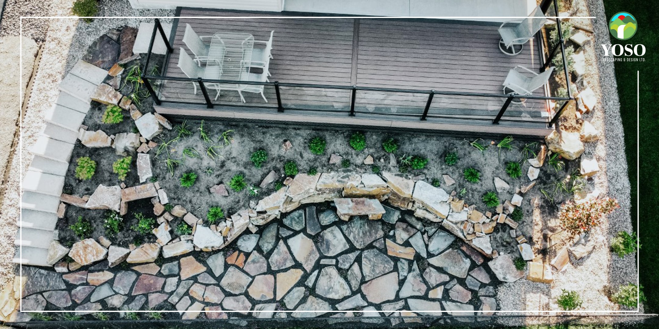 A patio with chairs and tables in it